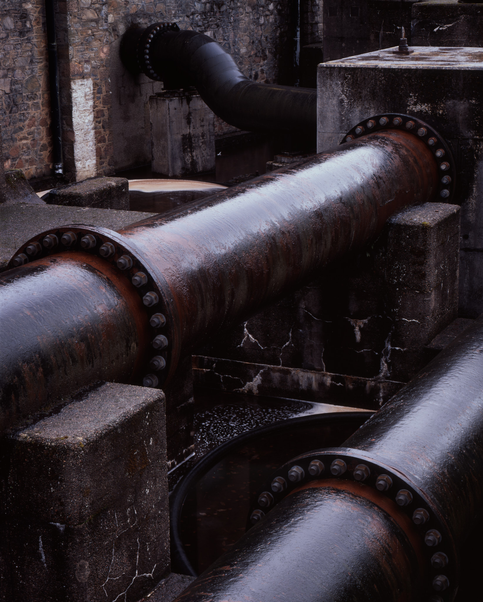 Pipework at a hydroelectric pumping station