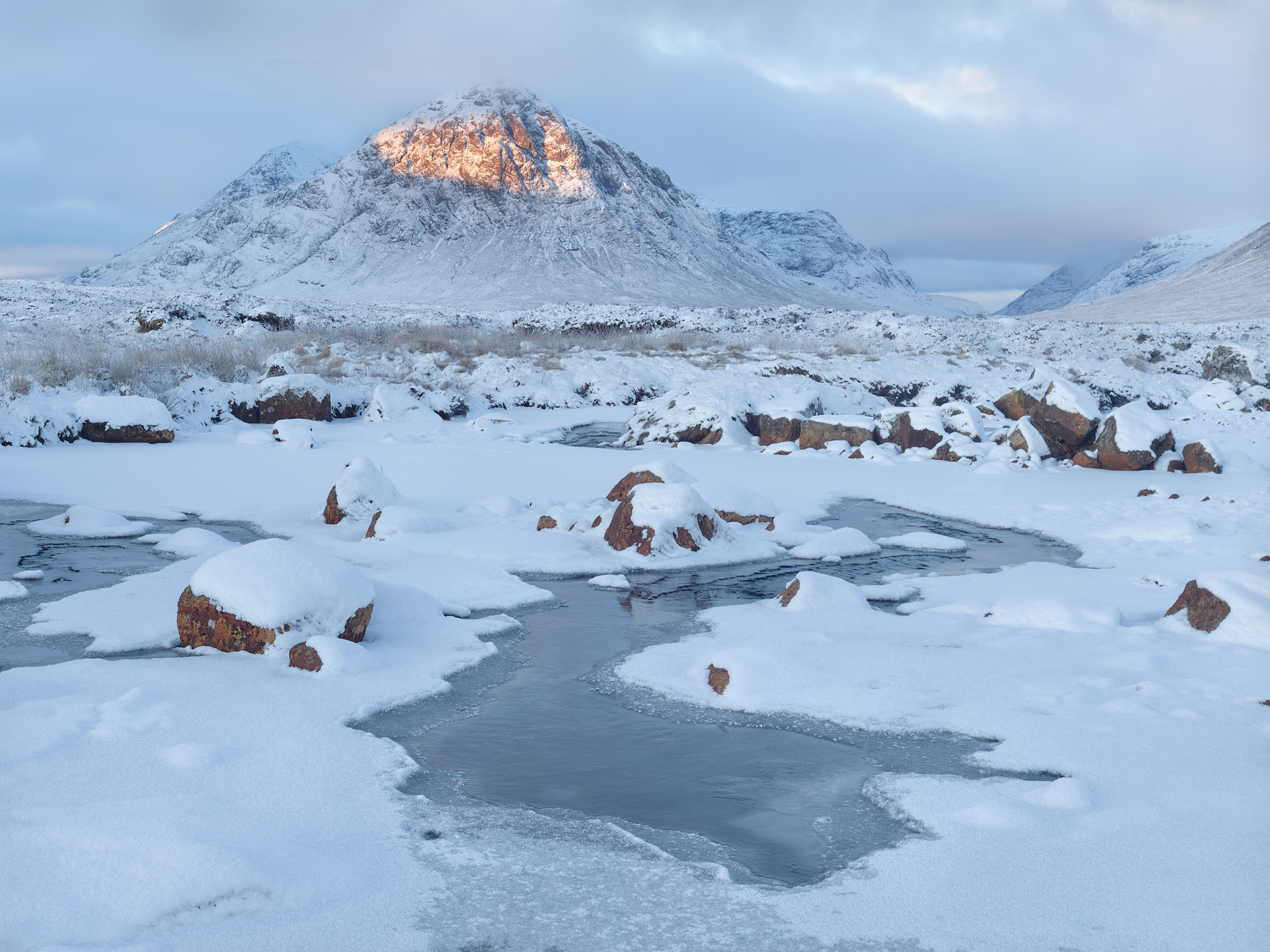 The Buc at dawn in snow and ice